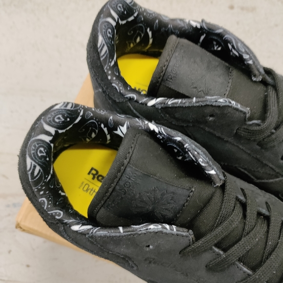 🆕 Reebok | Classic Black Suede Ortholite Big Kids Sneakers Size 2.5 & 3 Youth - Picture 8 of 11